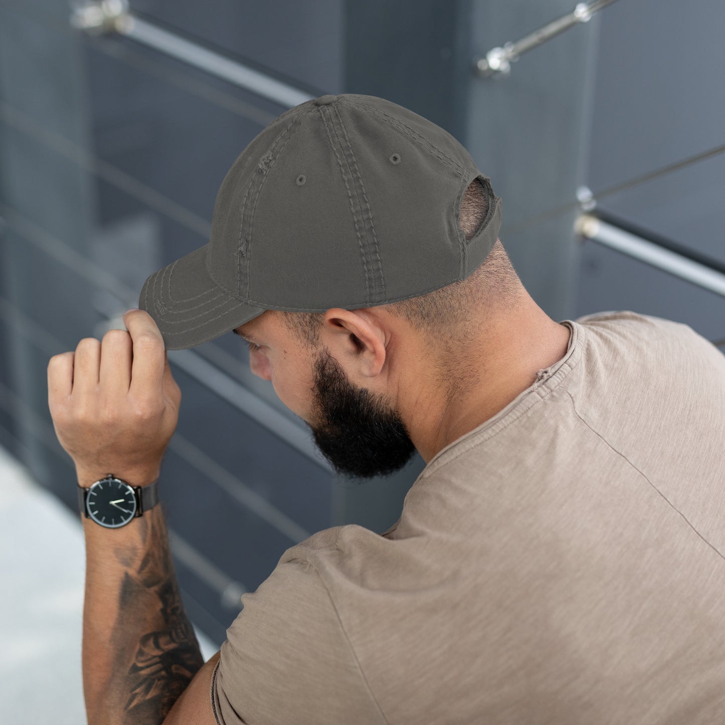 Distressed Dad Hat - Logo Only Gold