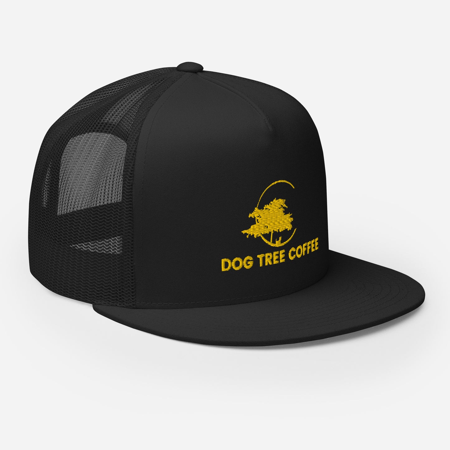 Trucker Hat Black - Dog Tree Logo Gold