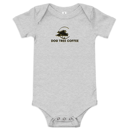 Baby Short Sleeve One Piece - Dog Tree Logo Black/Gold