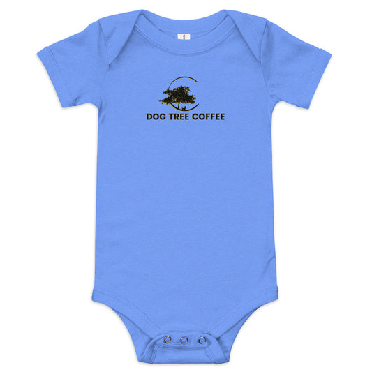 Baby Short Sleeve One Piece - Dog Tree Logo Black/Gold