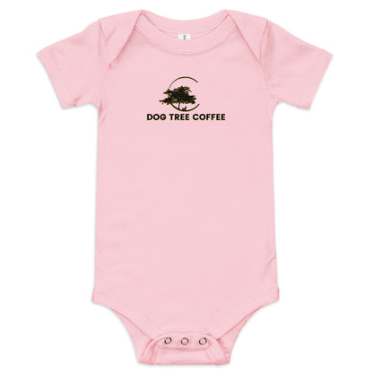 Baby Short Sleeve One Piece - Dog Tree Logo Black/Gold