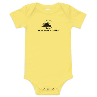 Baby Short Sleeve One Piece - Dog Tree Logo Black/Gold