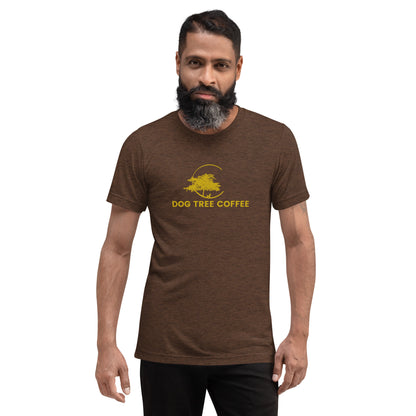 Short Sleeve Tri-Blend Tee - Dog Tree Logo - Gold