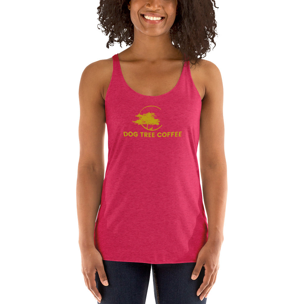 Women's Racerback Tank - Dog Tree Logo Gold